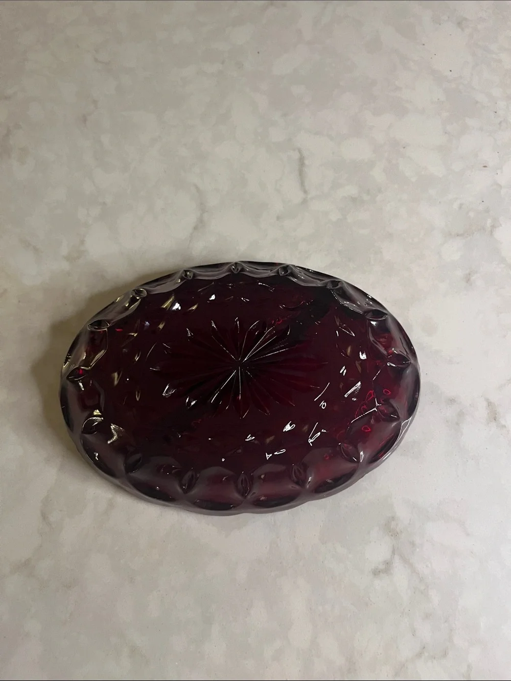 Vintage Ruby Red Divided Dish Relish Candy Nut trinket Tray